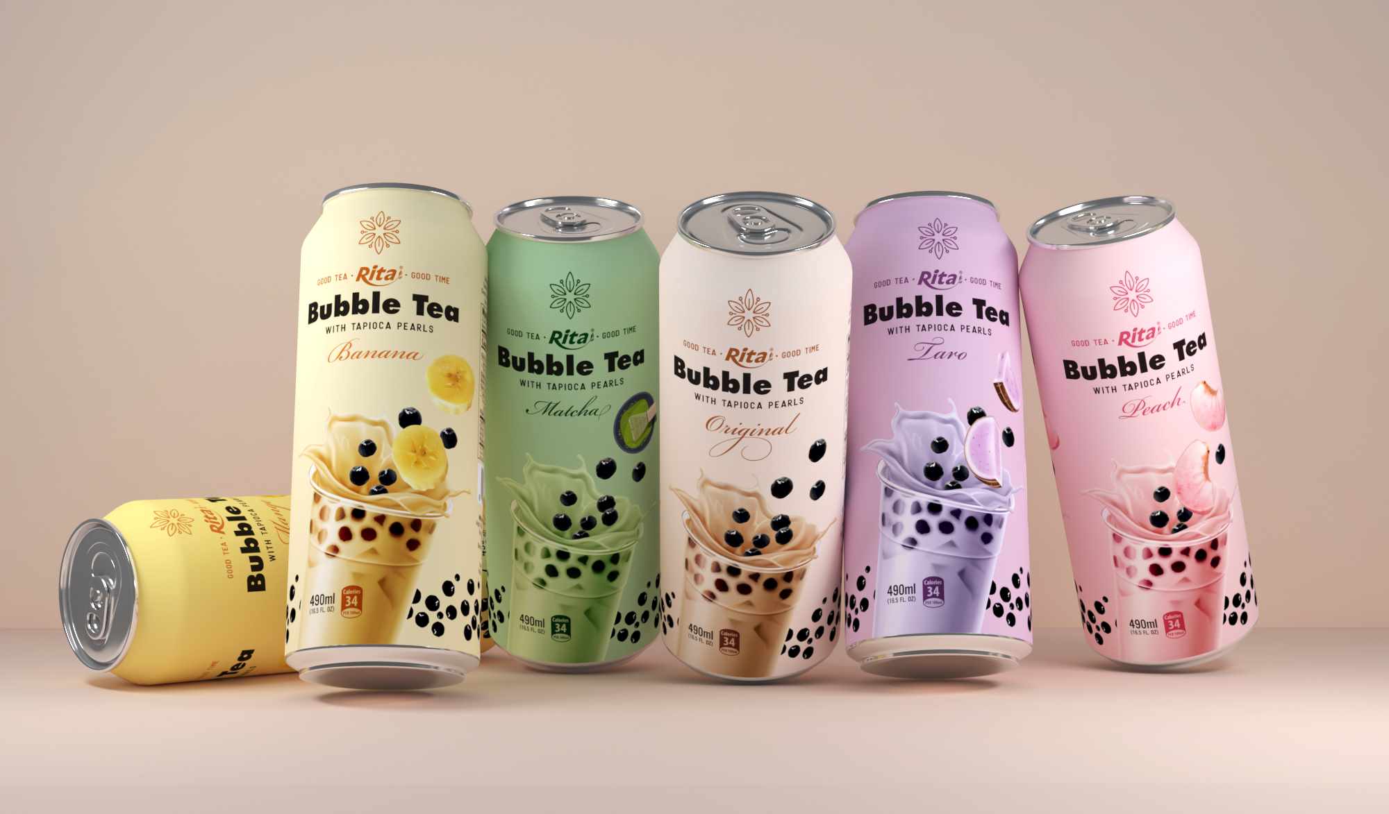 3D can 490ml Bubble tea NEW 1