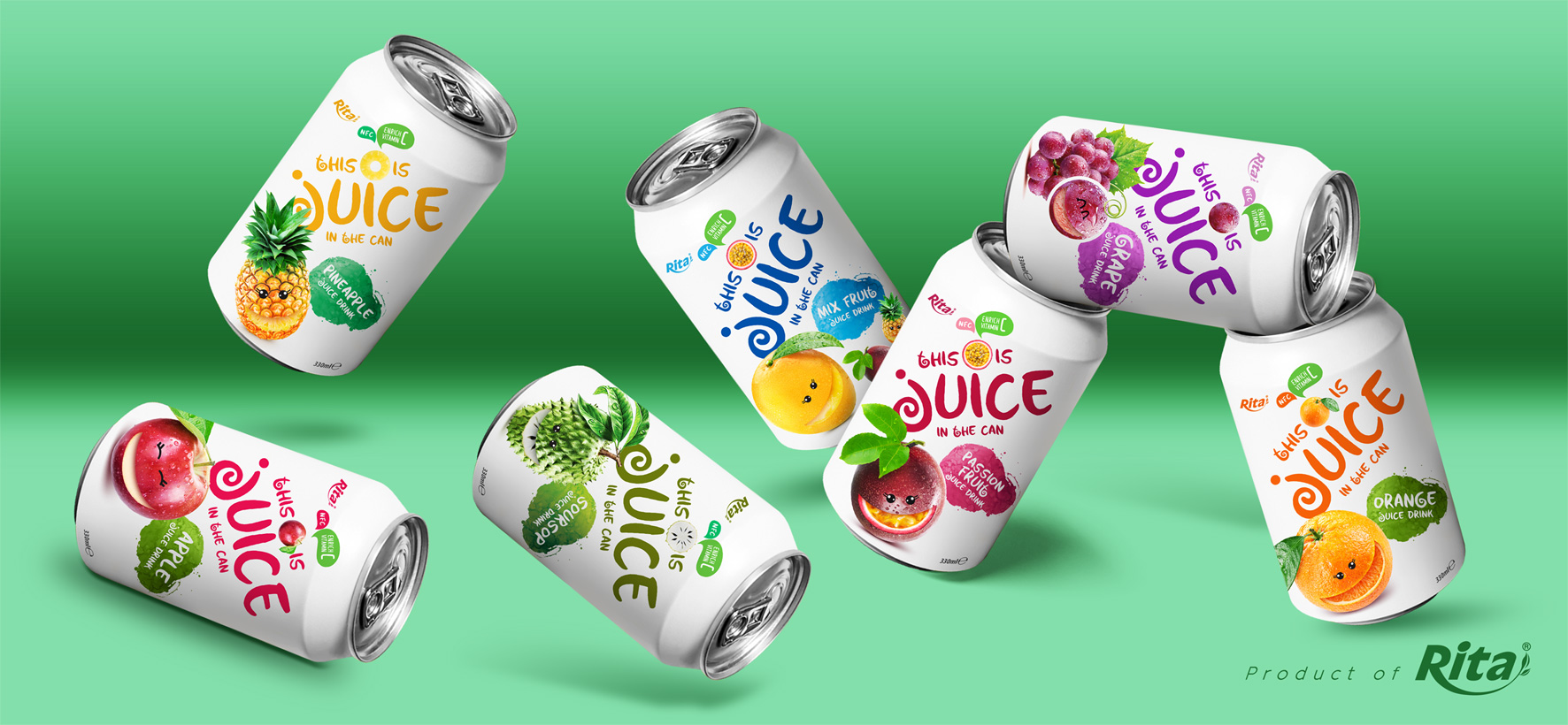 3D fruit 330ml Rita
