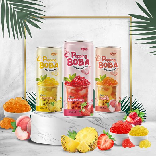popping boba bubble fruit tea drink
