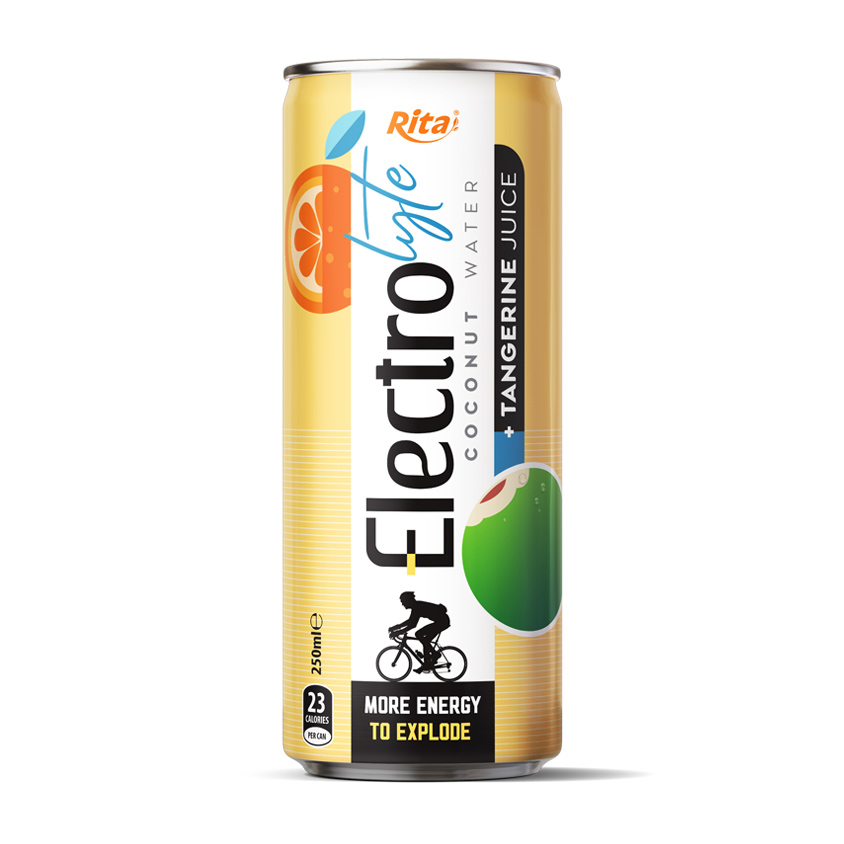 OEM BRAND 250 ML CANNED ELECTROLYTE COCONUT WATER WITH TANGERINE JUICE