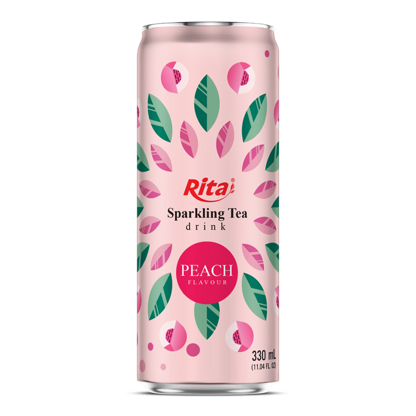 Sparkling Tea Drink With Peach Flavour 330ml Sleek Can