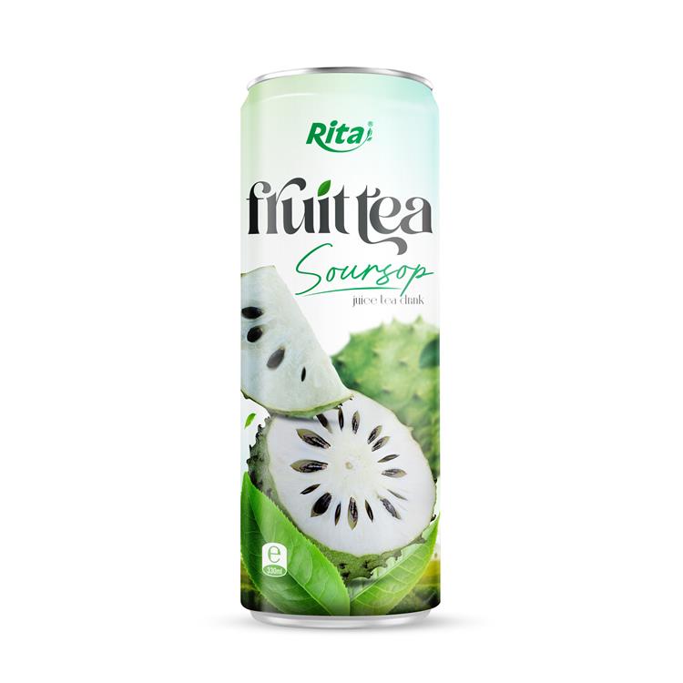 330ml Sleek Alu Can Tea Drink with Soursop Flavor