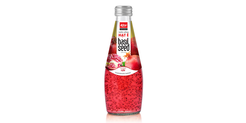 290ML GLASS BOTTLE BASIL SEED POMEGRANATE FLAVOR