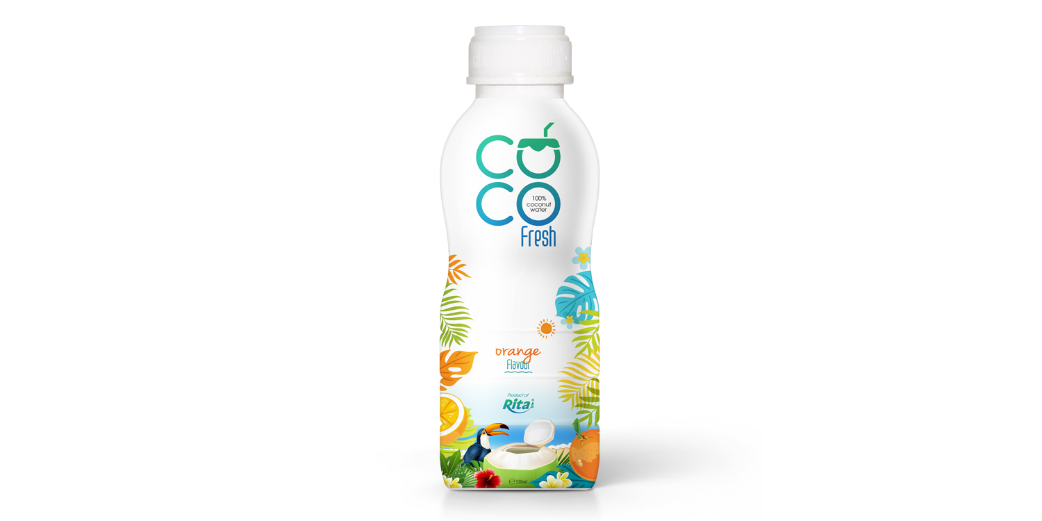 Coconut water fresh with orange