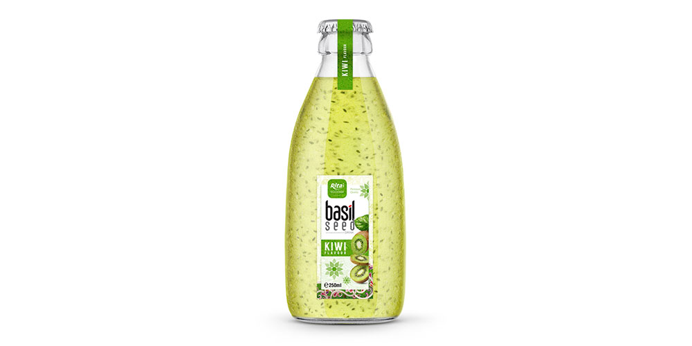 250ML GLASS BOTTLE BASIL SEED WITH KIWI FLAVOR