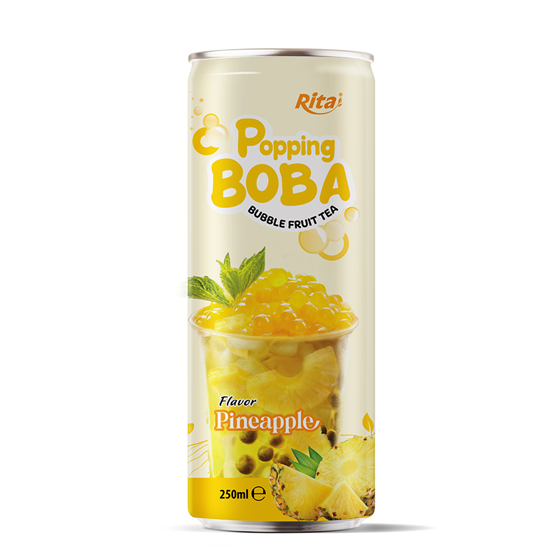 Popping Boba Bubble Fruit Pineapple Tea 250ml Cans