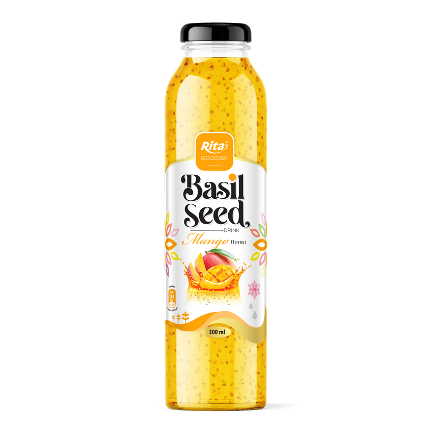 300 GLASS BOTTLE BASIL SEED WITH  MANGO