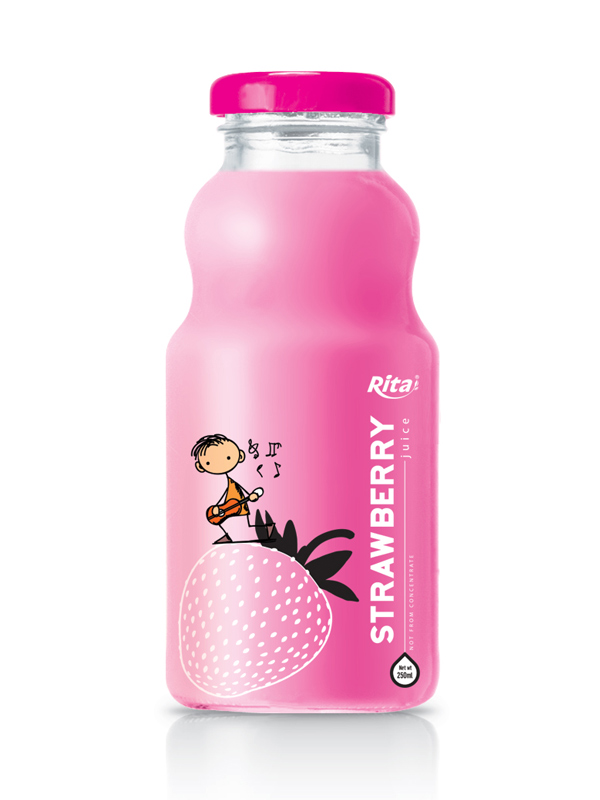 STRAWBERRY JUICE IN 250 ML GLASS BOTTLE