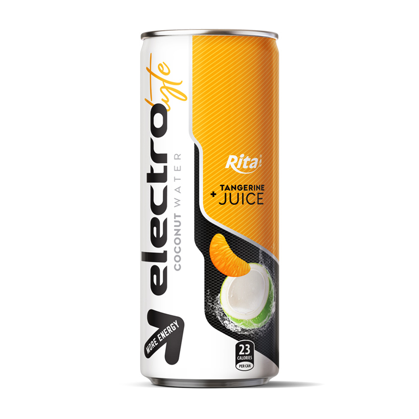 250ML ALU CAN ELECTROLYTE COCONUT WATER TANGERINE FLAVOR