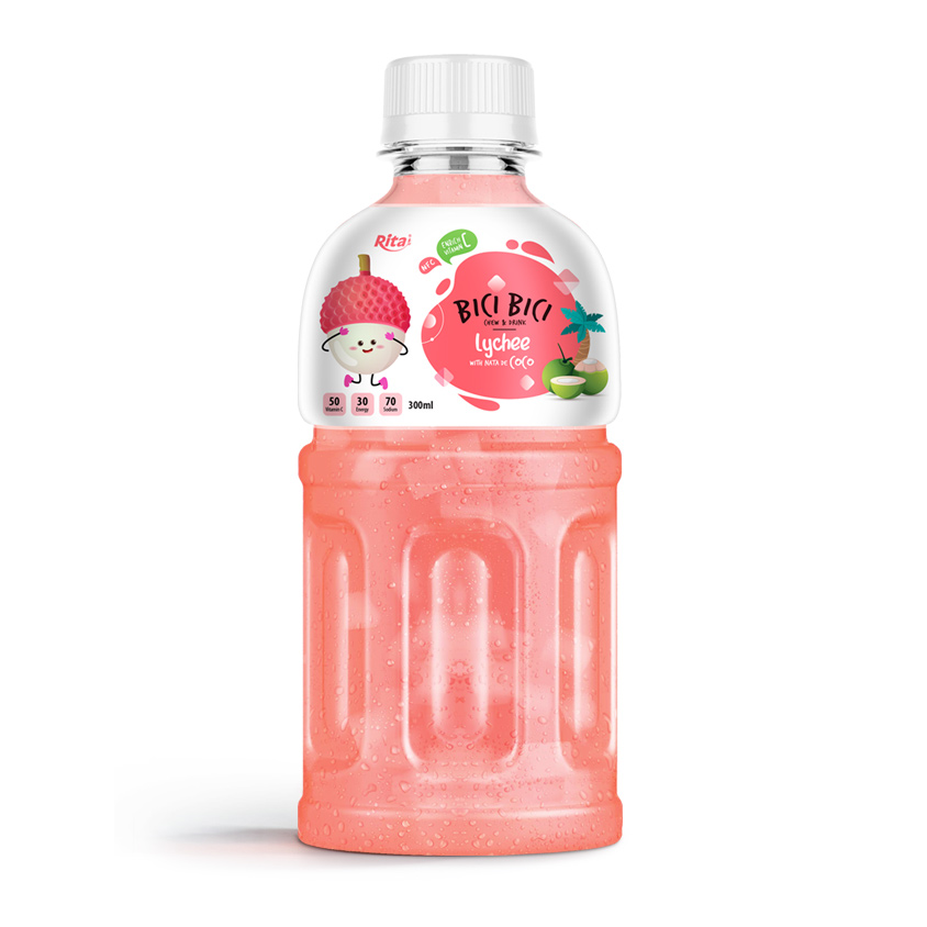 300ML PET BOTTLE  LYCHEE JUICE WITH NATA DE COCO