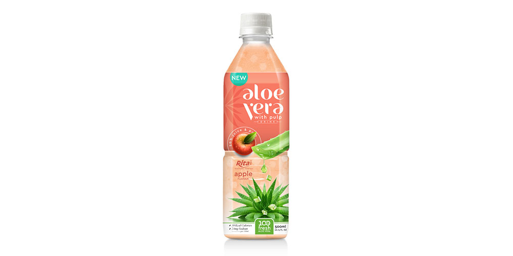 500ML PET ALOE VERA WITH PULP IN APPLE FLAVOR