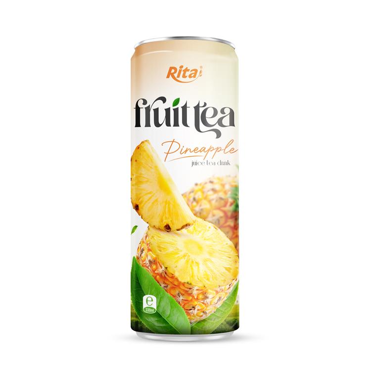 330ml Sleek Alu Can Tea Drink with Pineapple Flavor