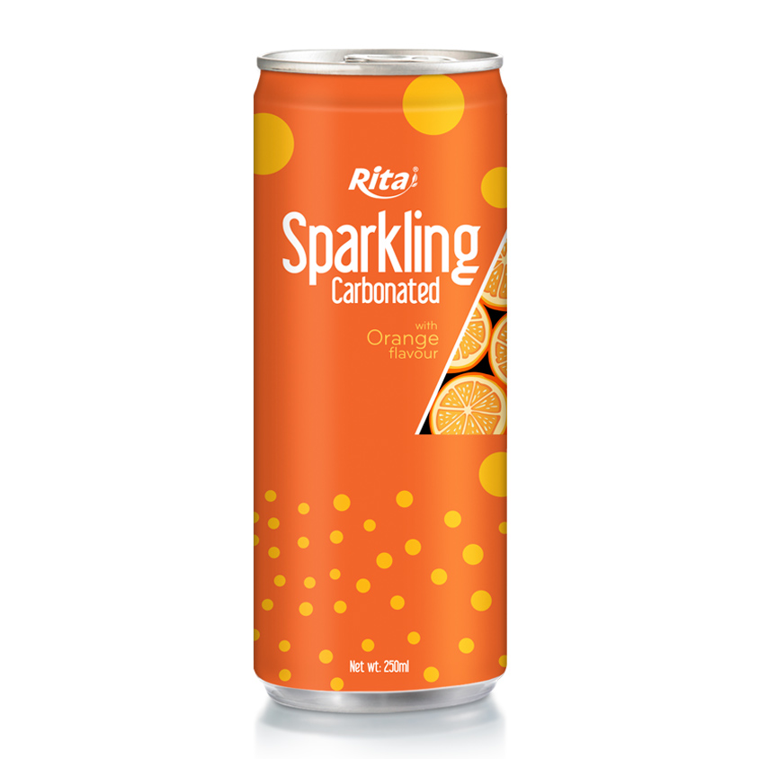 250ML GLASS BOTTLE SPARKLING CARBONATED WITH ORANGE FLAVOR