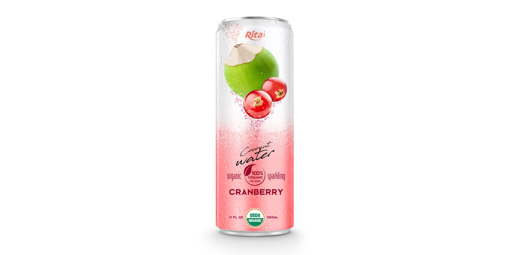 320ml Coconut Organic Sparkling with cranberry