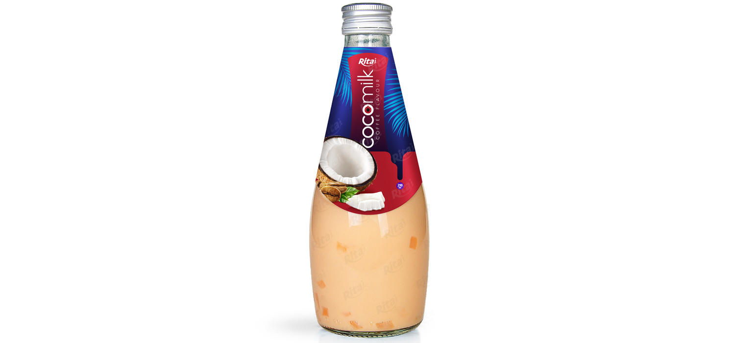 Coconut milk with  banana flavor 290ml glass bottle