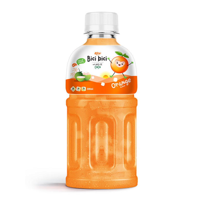 300ML PET BOTTLE ORANGE JUICE WITH NATA DE COCO