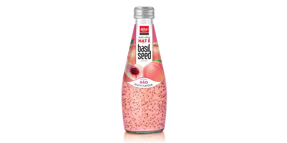 290ML GLASS BOTTLE BASIL SEED PEACH FLAVOR