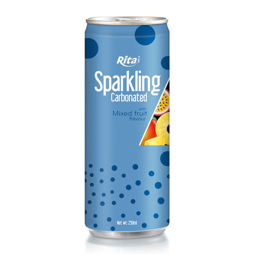 250ML CAN SPARKLING CARBONATED WITH MIXED FRUIT FLAVOR