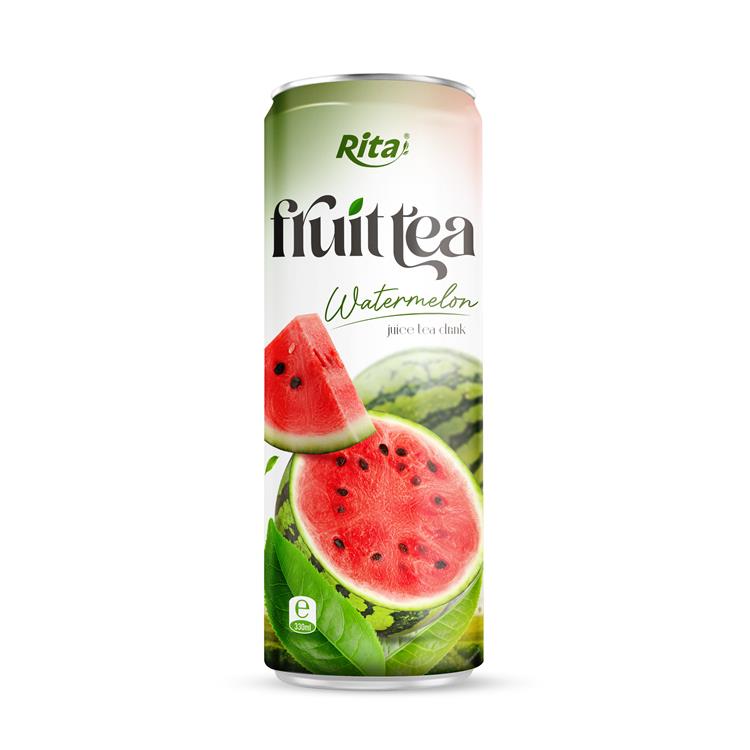 320ml Sleek Alu Can Tea Drink with Watermelon Flavor