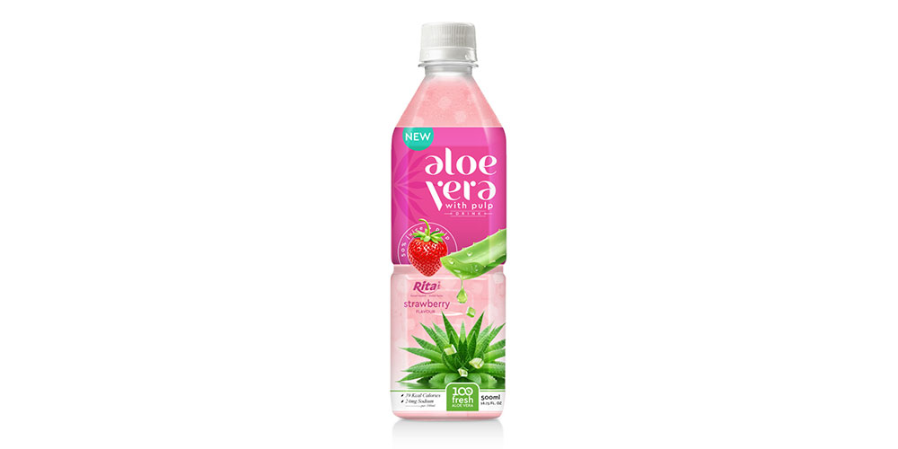 500ML PET ALOE VERA WITH PULP IN STRAWBERRY FLAVOR