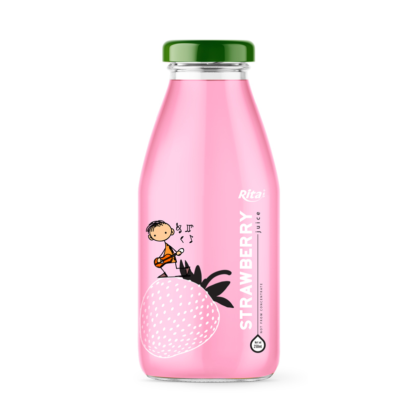 STRAWBERRY JUICE IN 250 ML GLASS BOTTLE