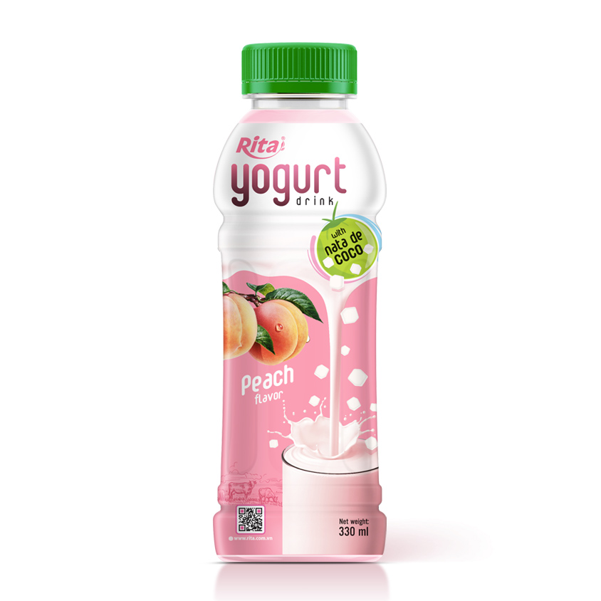 Yogurt drink with Nata De Coco peach juice 330 Pet Bottle