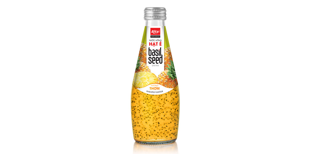 290ML GLASS BOTTLE BASIL SEED PINEAPPLE FLAVOR