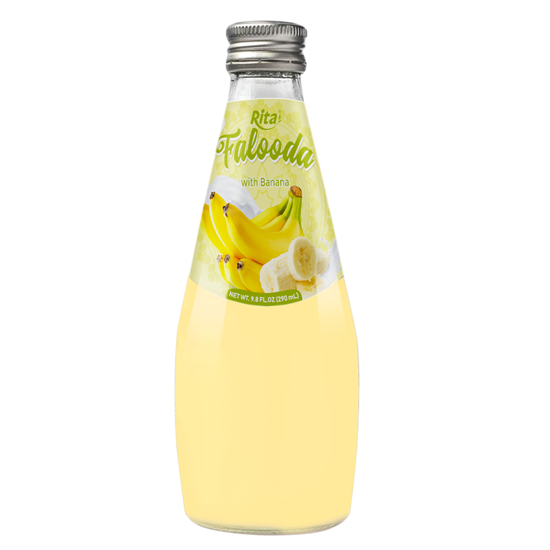 290ml Glass Bottle Falooda Drink With Banana Punch Drink