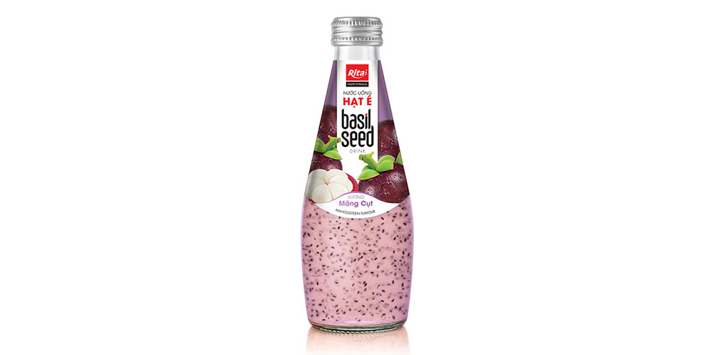 290ML GLASS BOTTLE BASIL SEED MANGOSTEEN FLAVOR