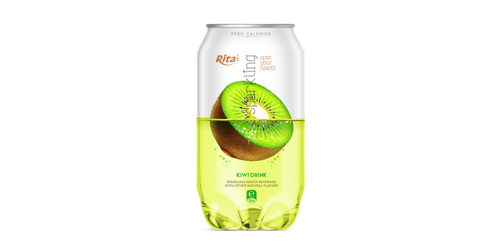 Pet can 350ml Sparkling drink with kiwi flavor