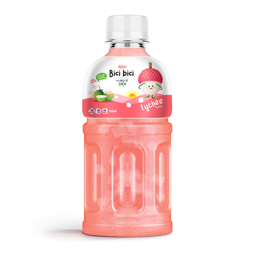 300ML PET BOTTLE  LYCHEE JUICE WITH NATA DE COCO