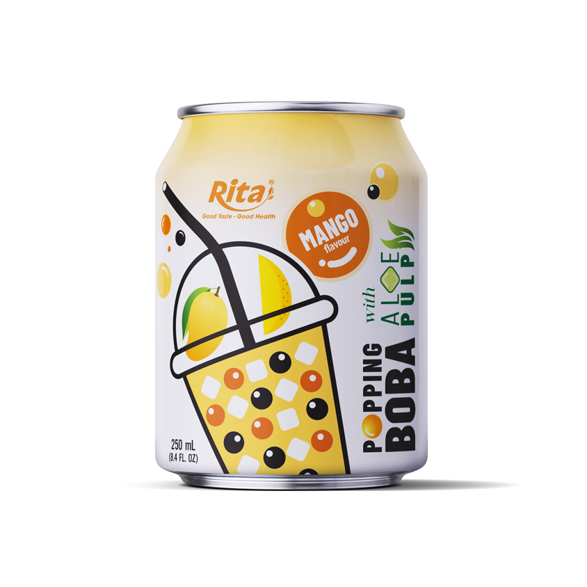 Rita Brand 8.4 Fl Oz Cans Popping Boba Bubble Tea Mix Mango Flavor