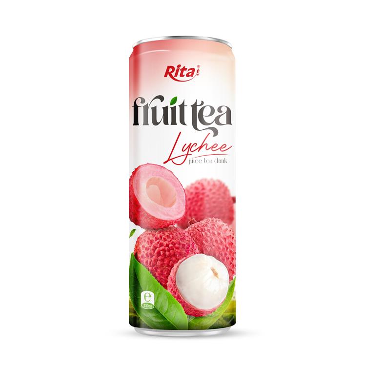 320ml Sleek Alu Can Tea Drink with Lychee Flavor
