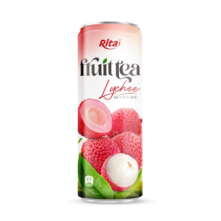 330ml Sleek Alu Can Tea Drink with Lychee Flavor