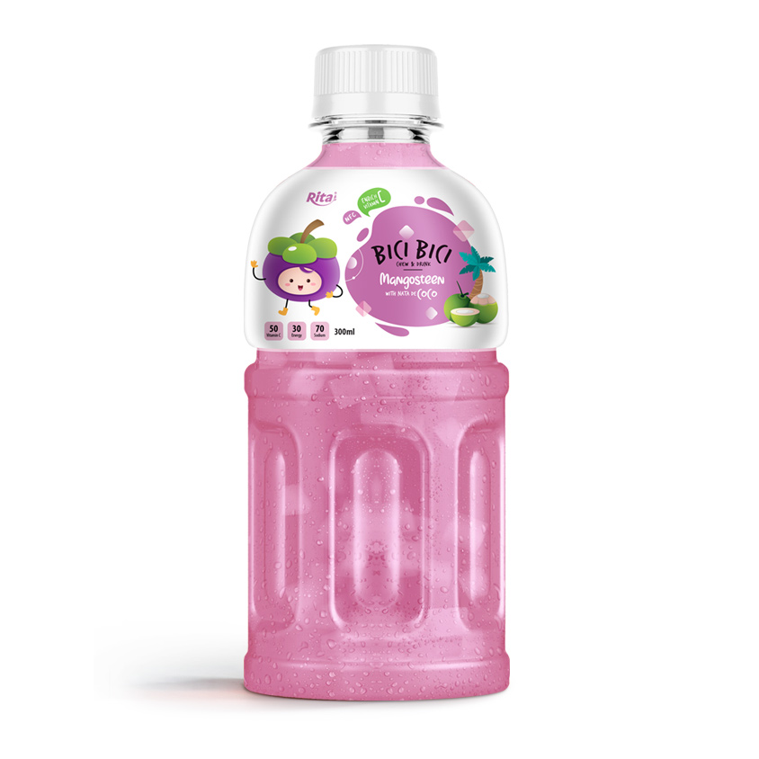 300ML PET BOTTLE  MANGOSTEEN JUICE WITH NATA DE COCO