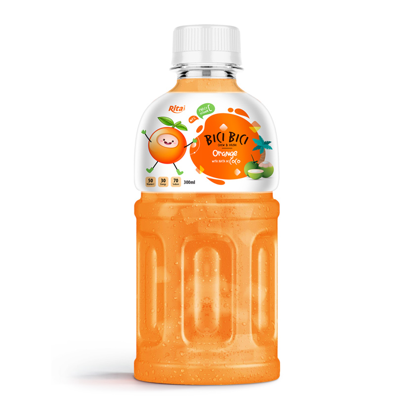 300ML PET BOTTLE ORANGE JUICE WITH NATA DE COCO