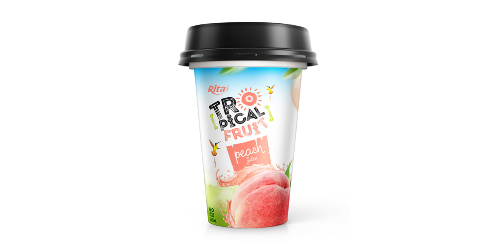 Tropical peach juice in PP cup 330ml