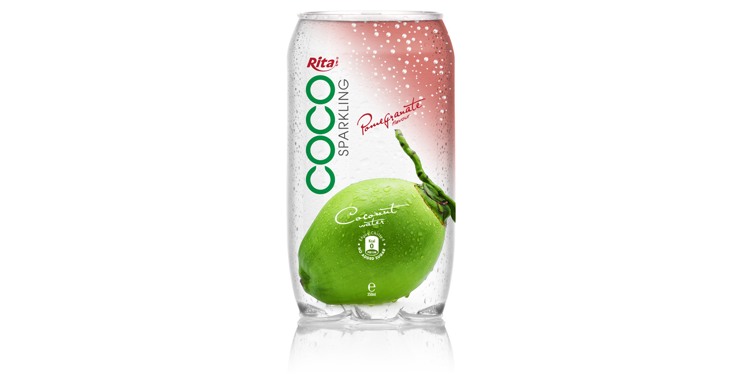 Sparking coconut water  with pomegranate  juice