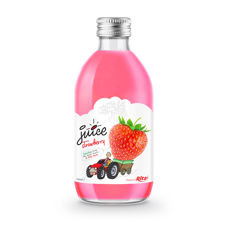 STRAWBERRY JUICE IN 320 ML GLASS BOTTLE