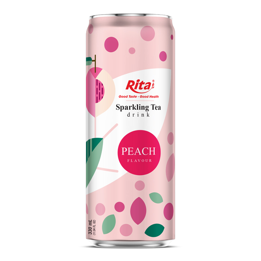 Sparkling Tea Drink With Peach Flavour Sleek Can 330ml