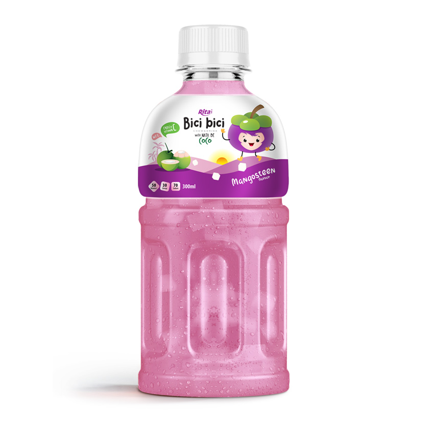 300ML PET BOTTLE  MANGOSTEEN JUICE WITH NATA DE COCO