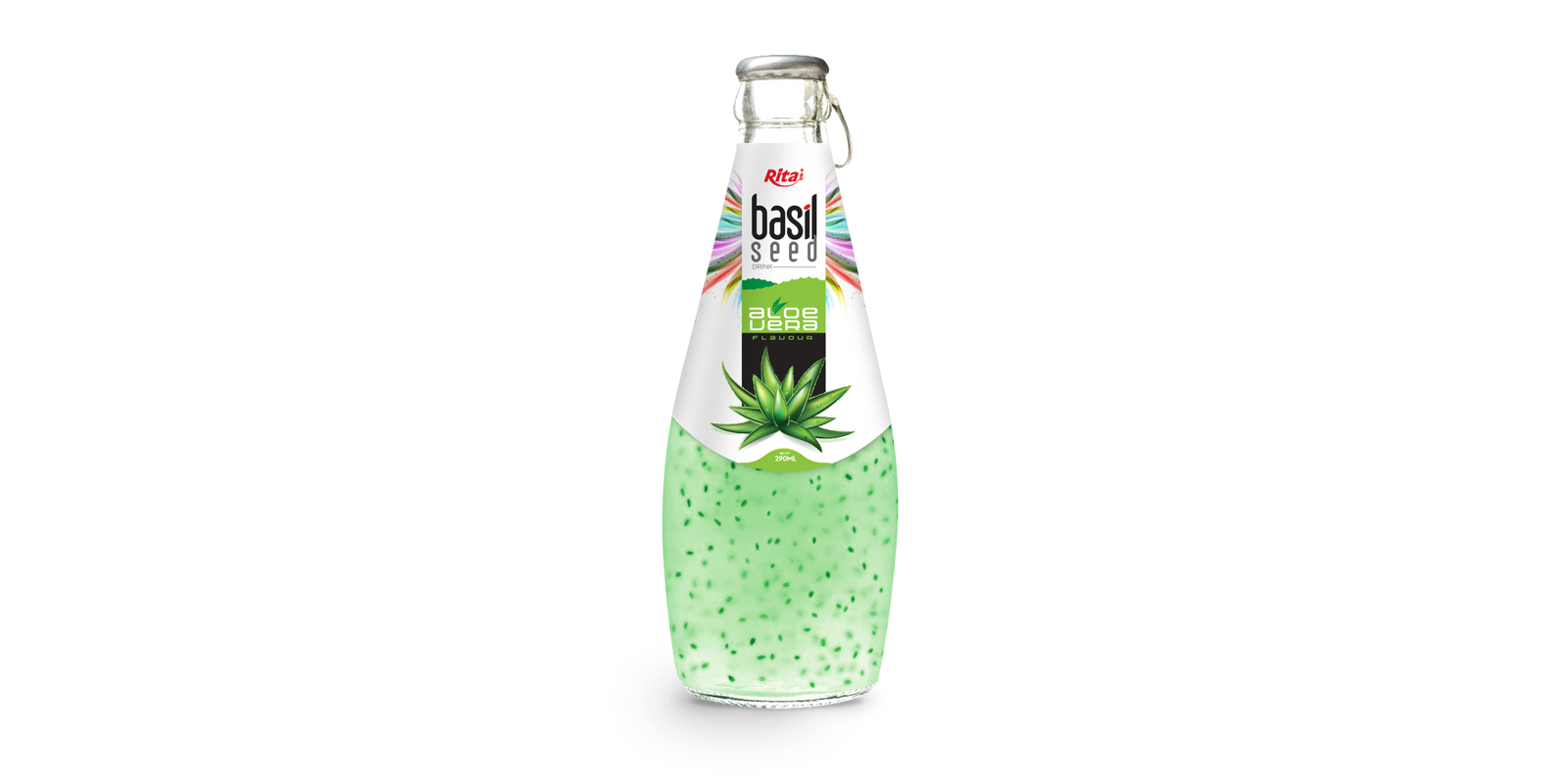 Basil seed with aloe vera  glass bottle 290ml