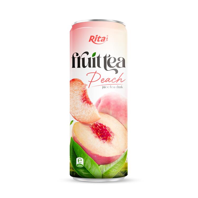 330ml Sleek Alu Can Tea Drink with Peach Flavor