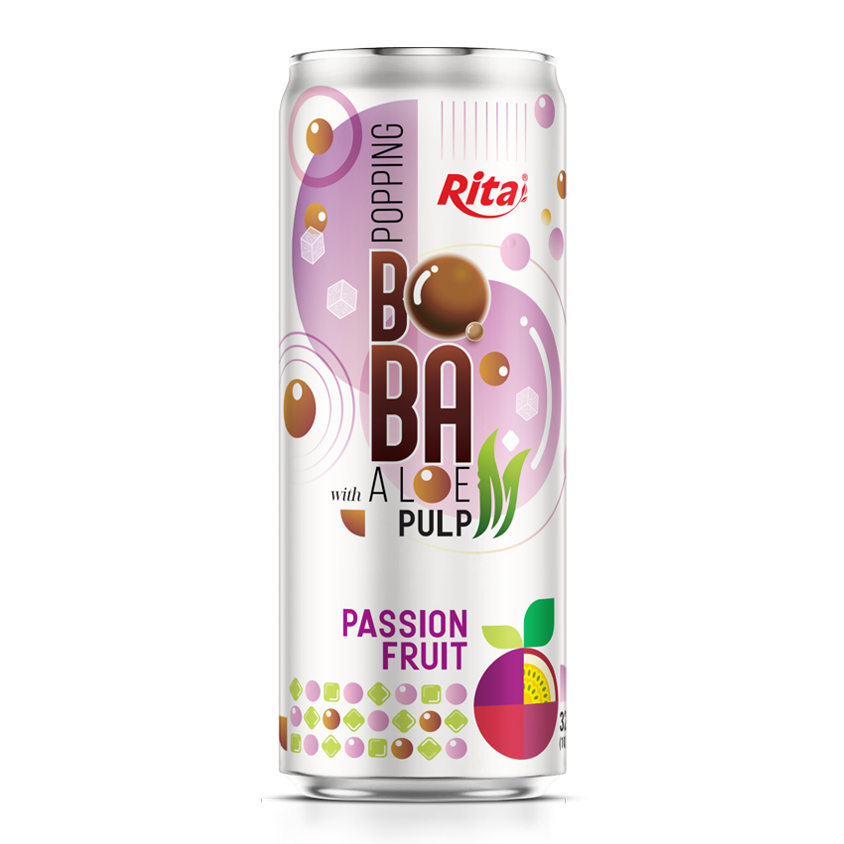 Refresh Your Senses with  Bubble Tea Passion Fruit Flavor 320ml can