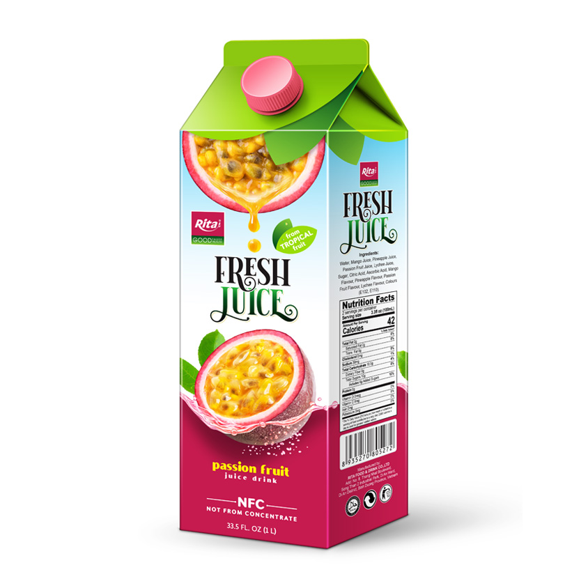 NATURAL PASSION FRUIT JUICE DRINK 1000ML PAPER BOX