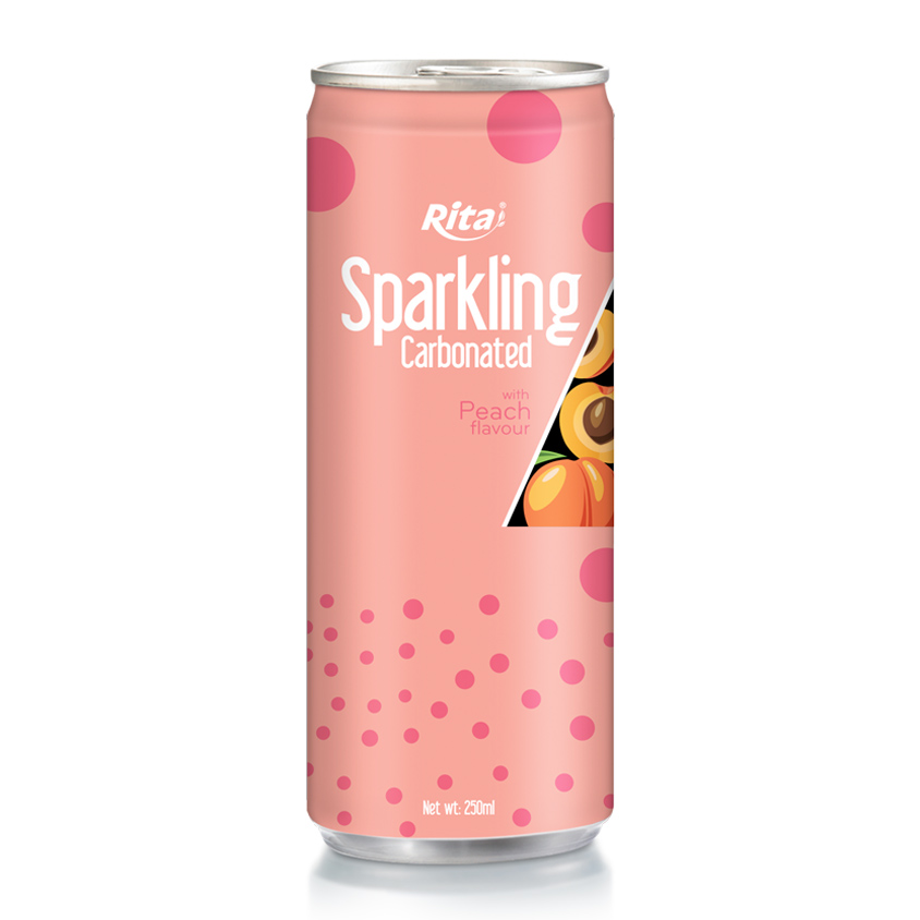 250ML CAN SPARKLING CARBONATED WITH PEACH FLAVOR