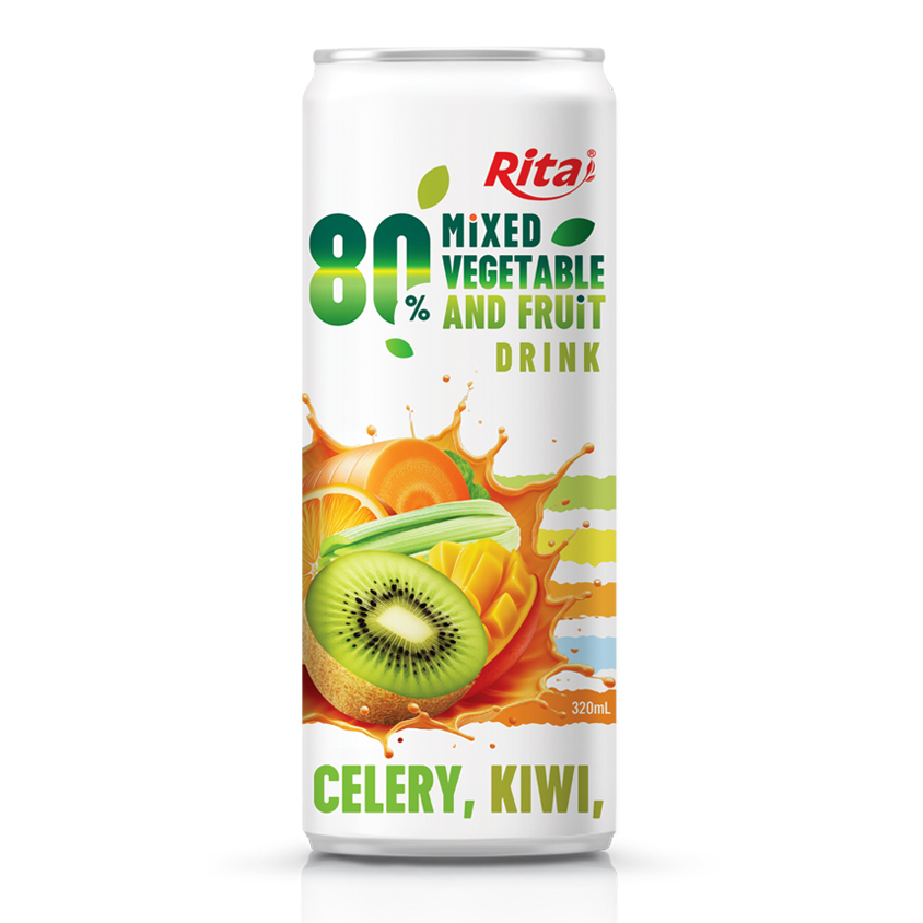 Sleek Can 320ml 80% Vegetable Fruit Drinks Good Health