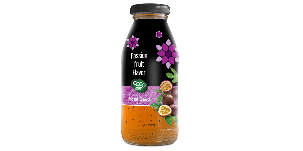 basil seed with passion  flavor 250ml glass bottle