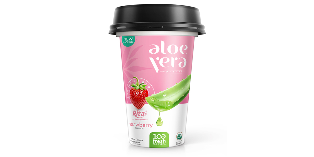 PP cup 330ml aloe vera with strawberry