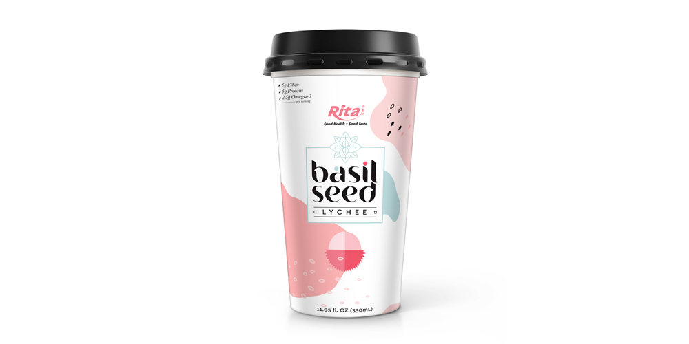 PP cup 330ml Basil seed with lychee